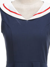 Load image into Gallery viewer, Navycore Style Sailor Collar 1950S Vintage Dress