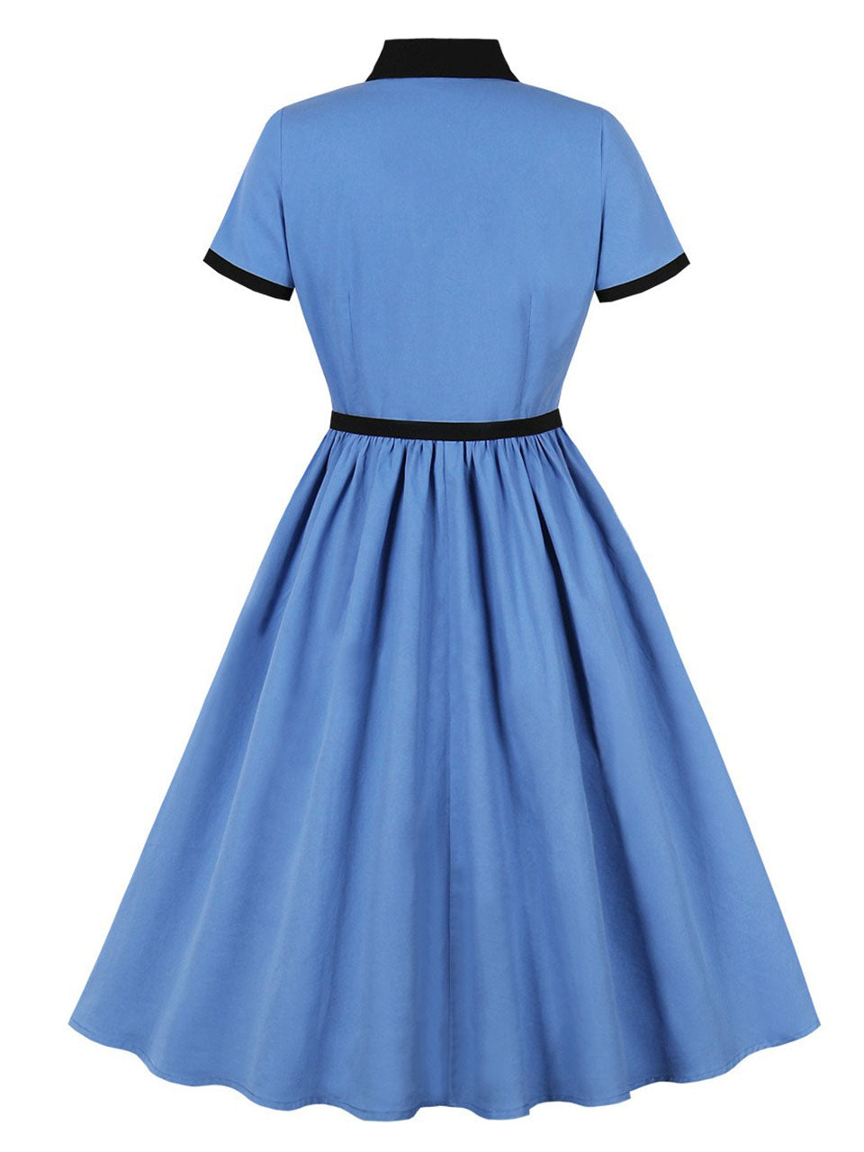 Audrey Hepburn Style Vintage Blue 1950s Cotton Shirt Dress, Blue / XXL Audrey Hepburn Style Vintage Blue 1950s Cotton Shirt Dress, Blue / XXL