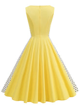 Load image into Gallery viewer, 1950s Vintage Polka Dot Sleeveless Retro Swing Dress