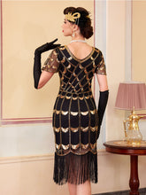Load image into Gallery viewer, Women's 1920s Flapper Dress Gatsby Costume Sequined Fringed Cocktail Party Dress