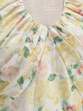 Load image into Gallery viewer, Yellow Floral Print Halter Neck Vintage Dress