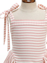 Load image into Gallery viewer, Vintage 1950s Little Girls Pink Stripe Dress with Spaghetti Straps