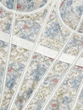 Load image into Gallery viewer, Pink Floral Embroidered Corset Top - Sheer Boned Spaghetti Strap Bustier