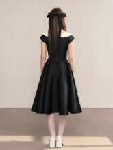 Load image into Gallery viewer, Peter Pan Collar Vintage Cap Sleeve Little Black Dress