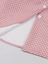 Load image into Gallery viewer, Pink Bow Collar Polka Dots  1950s Vintage Dress with Pockets
