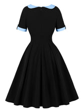 Load image into Gallery viewer, Christmas Green Peter Pan Collar 1950s Swing Vintage Dress