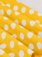 Load image into Gallery viewer, 1950s Yellow Polka Dot  Lapel Strap Midi Dress