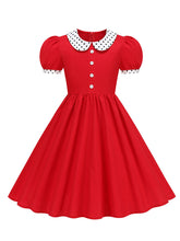 Load image into Gallery viewer, Kids Little Girls' Dress Peter Pan Short Sleeve Cotton 1950S Vintage Dress