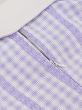 Load image into Gallery viewer, Blue Plaid Peter Pan Collar A-Line 1940S Vintage Shirt Dress