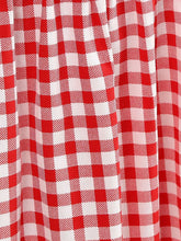 Load image into Gallery viewer, 1950s Vintage Red Gingham One-Shoulder Crop Top and Swing Skirt Two-Piece Set - Retro Picnic Outfit