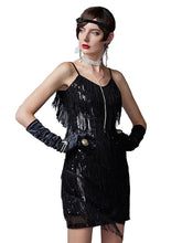 Load image into Gallery viewer, Spaghetti Straps White Fringed 1920s Great Gatsby Dress