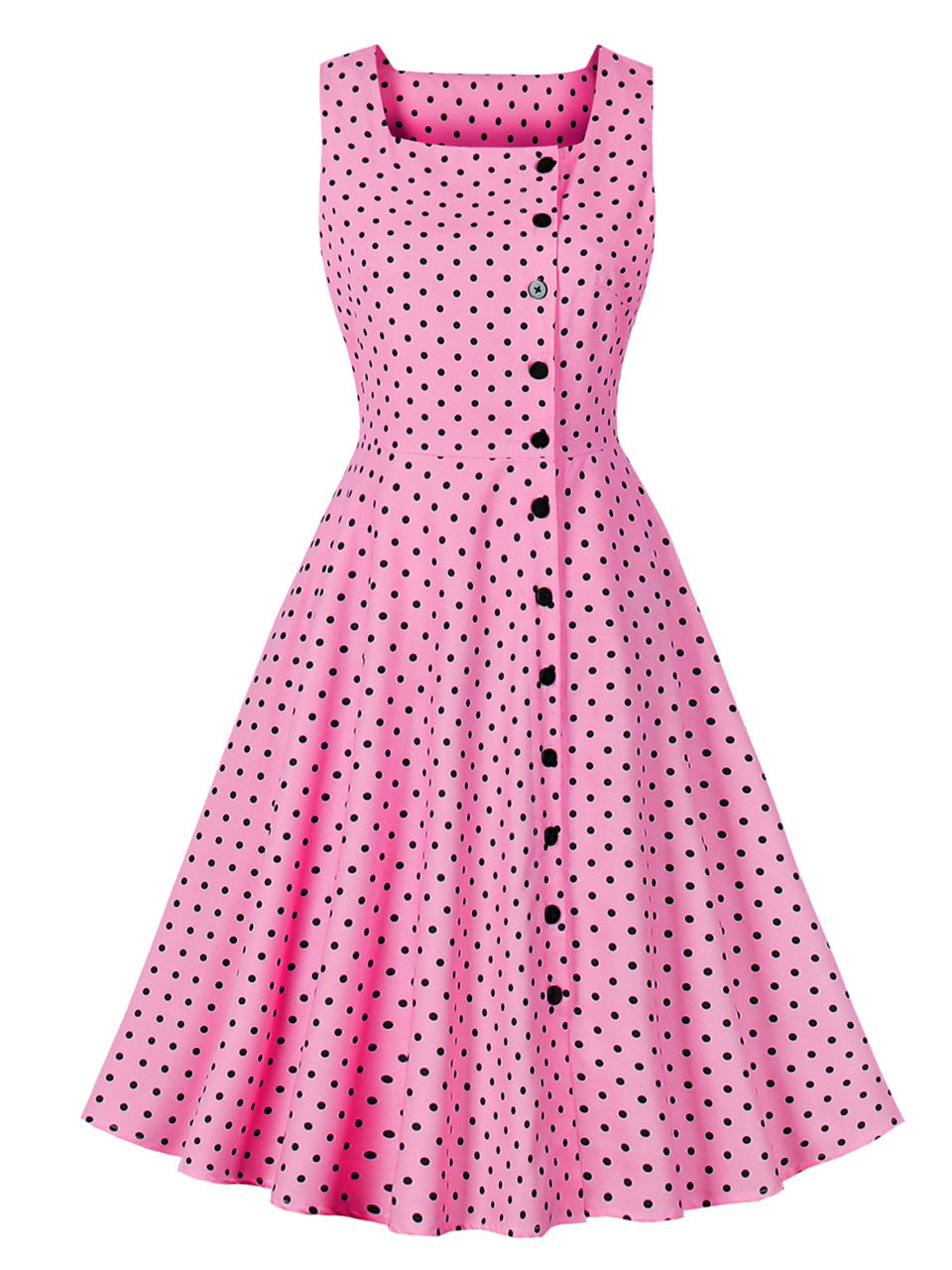 1950S Polka Dots Vintage Swing Dress