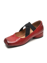 Load image into Gallery viewer, Women&#39;s Strappy High Heels Mary Jane Shoes  Ballet Genuine Leather Shoes