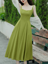 Load image into Gallery viewer, 2PS Green Strap 1950S Vintage Dress With Long Sleeve Cardigan