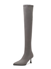 Load image into Gallery viewer, Women‘s Stiletto Heel Long Boots Suede Over-The-Knee Boots with Pointed Toe