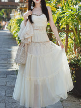 Load image into Gallery viewer, White Bohemian Rhapsody Retro Suspender Top Tassel Skirt 1970S Vintage Set