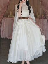 Load image into Gallery viewer, 1950s Vintage White Lace Organza Maxi Dress for Women