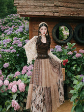 Load image into Gallery viewer, Vintage Boho Patchwork Maxi Skirt - Flowy A-Line Tiered Long Skirt for Women