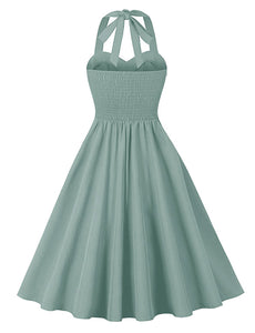 Purple Sweet Heart Halter Sleeveless 1950S Vintage Dress With Pockets, Light Green / 2XL Purple Sweet Heart Halter Sleeveless 1950S Vintage Dress With Pockets, Light Green / 2XL