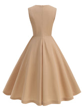 Load image into Gallery viewer, Dark Green V Neck Sleeveless Swing 1950S Vintage Dress