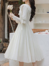Load image into Gallery viewer, Sweet Victorian Lace Square Collar Corset Short Sleeve Wedding Mini Dress