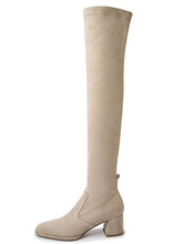Load image into Gallery viewer, Women‘s Chunky Heel Suede Knee High Boots