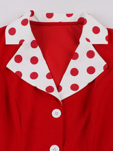 Load image into Gallery viewer, Red Polka Dots V Neck 1950S Vintage Swing Dress With Belt