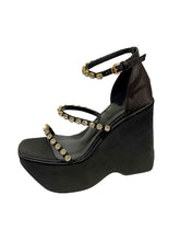 Load image into Gallery viewer, Women&#39;s Open Toe Strap Wedge Heel Sandals Leather Vintage Shoes