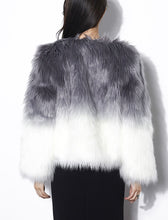 Load image into Gallery viewer, Gradient Color Faux Fur Long Sleeve Coat Women Winter Coat