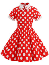 Load image into Gallery viewer, Kids Little Girls&#39; Dress Polka Dots Peter Pan Collar 1950S Dress With Pockets