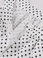 Load image into Gallery viewer, Blue Sweat Heart Halter Sleeveless Polka Dots 1950s Vintage Swing Dress