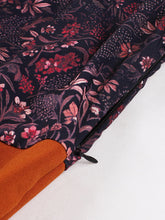 Load image into Gallery viewer, 1950s Brown Floral Print Plaid 3/4 Sleeve Vintage Swing Dress With Pocket