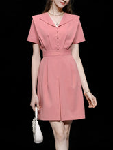 Load image into Gallery viewer, Pink Sailor Style Fake Two Piece Design 1950S Vintage Dress