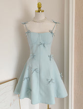 Load image into Gallery viewer, Green Bow Spaghetti Strap Tube Gown Party Dress