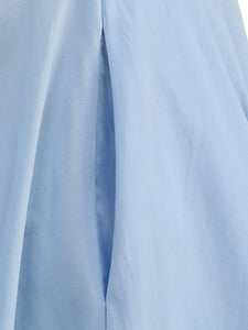 1950S Blue High Waist Pleated Swing Vintage Skirt With Pockets