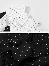 Load image into Gallery viewer, Black Polka Dots Collaret Ruffles Sleeve Mermaid Vintage Dress