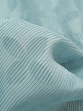 Load image into Gallery viewer, Green Crew Neck Toothpick Pleated Jacquard Fabric Puff Sleeve Vintage Dress