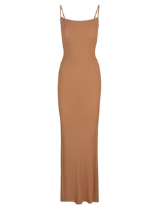 White Spaghetti Strap Bodycon Dress Sexy Comfortable Dress