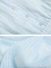 Load image into Gallery viewer, Blue Turndown Collar Retro Cap Sleeve 1950S Vintage Dress