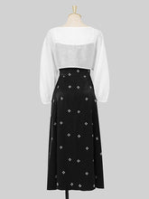 Load image into Gallery viewer, 2PS White 1950S Vintage Cape And Spaghetti Strap Flower Swing Dress Suit