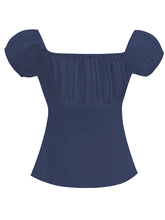 Load image into Gallery viewer, Regencycore 1950s Puff-Sleeve Ruched Top