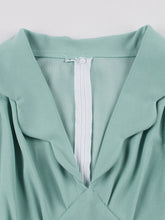 Load image into Gallery viewer, Mint Green V Neck 1950s Vintage Swing Dress