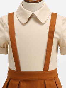 Kids Little Girls' Dress Brown Peter Pan Collar 1950S Suspender Dress