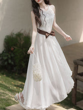 Load image into Gallery viewer, 2PS White Lace Chiffon Cape Vintage Dress Set