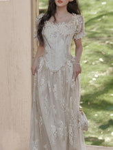 Load image into Gallery viewer, Ivory Victorian Style Lace Corset Wedding Gown Wedding Maxi Dress