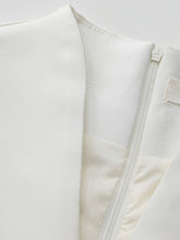 Load image into Gallery viewer, Women's White Satin Cap Sleeve Dress for Wedding Midi Dress