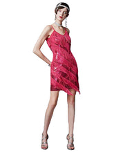 Load image into Gallery viewer, Spaghetti Straps White Fringed 1920s Great Gatsby Dress