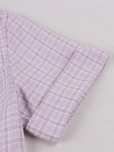 Load image into Gallery viewer, Purple Plaid Square Collar 1950s Swing Dress