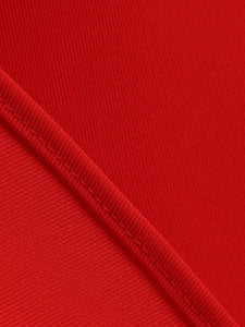 1950s Red High Waist Pleated Swing Vintage Skirt with Belt