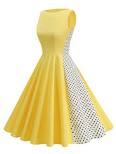 Load image into Gallery viewer, 1950s Vintage Polka Dot Sleeveless Retro Swing Dress